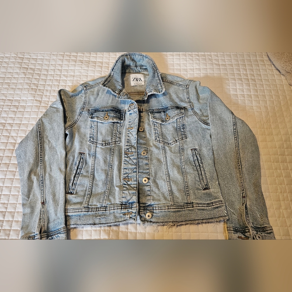 Zara Faded Blue Denim Jacket